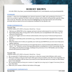 resume for experienced #1 ats friendly professional modern cv template compatible for docs, word, pages (copy)