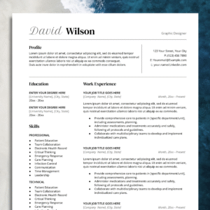 resume for experienced #4 ats friendly professional modern cv template compatible for docs, word, pages (copy)