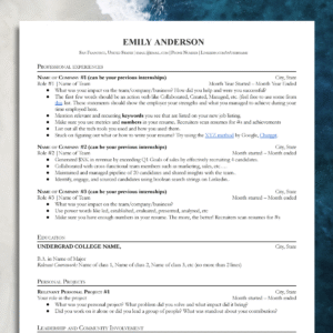 resume for experienced #5 ats friendly professional modern cv template compatible for docs, word, pages (copy)