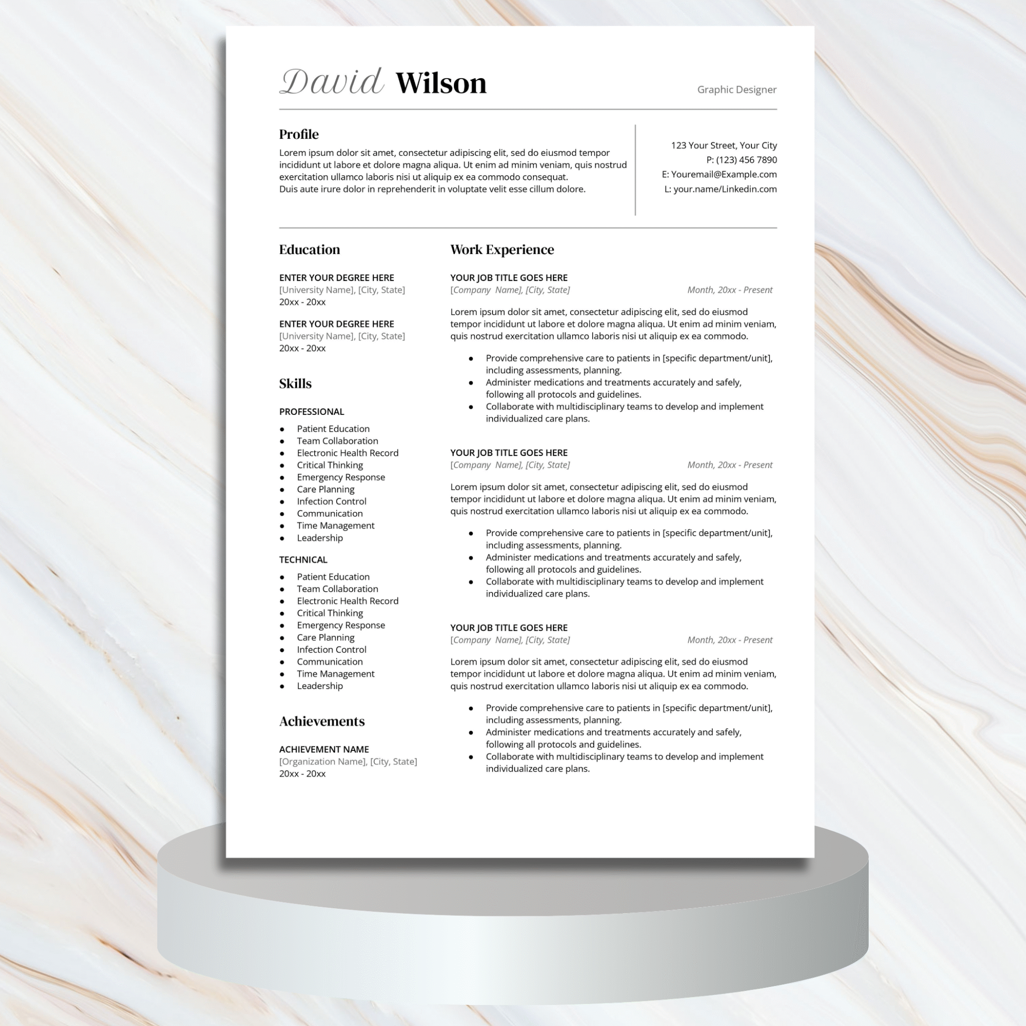 Resume for Experienced #5 – ATS Friendly – Professional Modern CV ...